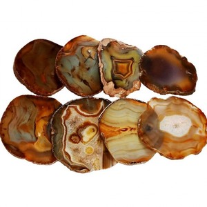High Quality Premium Tableware Accessories Fresh Design Agate <b>Coaster</b> with <b>Gold</b> Electroplated Slice Wholesale Price - Product Image 3