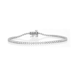 Brazalete de Tenis Lujoso con Diamantes Redondos Engastados en Puntas - Product Image 1