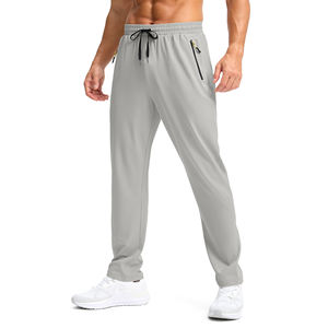 Pantalon décontracté de jogging moyen pour hommes avec cordon élastique 100% coton tricoté anti-boulochage en laine polaire poches d'automne Service OEM - Product Image 1