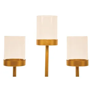 Bougeoir à 5 bougies chauffe-plat en métal doré au design innovant pour la décoration de Noël à la maison - Product Image 4