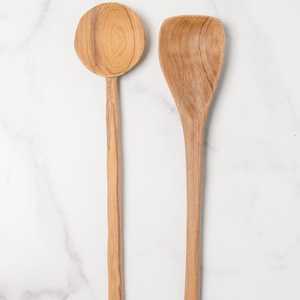 Cucharas de madera de teca antiadherentes de 6 piezas con utensilios de cocina pulidos con espejo para ocasiones de fiesta - Product Image 3