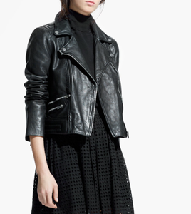 New Winter Style Women <b>Zipper</b> Design Leather <b>Jackets</b> Sheepa Nappa Leather <b>Jackets</b> For Women - Product Image 4