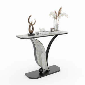 Modern Luxury 120x30x85cm <b>Console</b> <b>Table</b> Ceramic Top Iron <b>Legs</b> Elegant Contemporary for Entry Villa Living Room Hotel-CST077 - Product Image 2