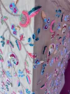 Luxury 3D Flower Embroidery Beaded Net Fabric with Multicolor <b>Sequins</b> Woven Lace for Accessory Use - Product Image 5