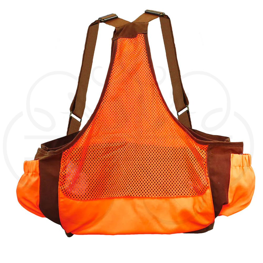 NEW VIEW Upland Hunting Vest For Men - Blaze Orange, Pheasant Hunting Vest For Bird, Upland Strap Vest With Game Pouch For Quail Hunting, Orange - View #2
