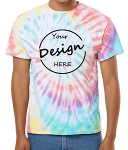 Venta al por mayor personalizado 100 algodón peinado Tie Dye camisas serigrafiadas liso verano Casual Tye Dye camisetas hombres con su diseño - Product Image 1