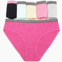 Ropa interior de punto acanalada transpirable para mujer al por mayor, bragas a prueba de fugas, tangas, ropa interior más dulce y menos acanalada