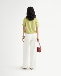 T-shirt décontracté à manches courtes en tricot pour femme, col rond, coupe classique, 100% coton, séchage rapide, respirant, été, routine, Vietnam - Product Image 4