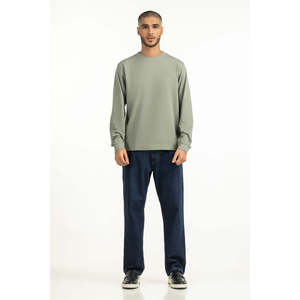 Men's Regular Fit Long Sleeve Jersey T-Shirt 300g 100% Cotton Breathable O-Neck Casual Wear MN-TS-WS25-002 OEM ODM - Product Image 3