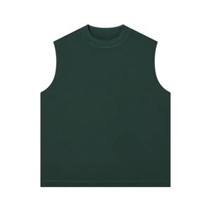 Chaleco de algodón 100% para hombre con logotipo personalizado 300G Chaleco deportivo de verano pesado Camiseta suelta sin mangas Estilo formal - Product Image 1