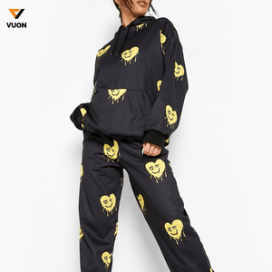 Conjunto de chándales de cuello redondo de felpa francesa para mujer de color personalizado conjuntos de sudaderas ligeras suaves de invierno de alta calidad para mujer - Product Image 4