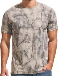 Nuevo diseño OEM servicio hombres 100% algodón manga corta cuello redondo hombro pendiente cuello cinta impresa cómoda camiseta - Product Image 3