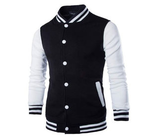 Wholesale <b>Men</b> <b>s</b> PU Suede Varsity Jacket Casual Turn <b>Down</b> Collar Single Button Front Logo Winter Outerwear 460g Lightweight <b>Coat</b> - Product Image 4