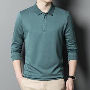 Polo informal de manga larga para hombre, Camiseta lisa de manga larga, transpirable, de talla grande, Lisa para polos, talla grande, manga larga - Product Image 5