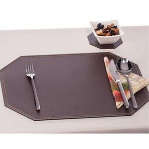 Set de table octogonal en cuir lavable résistant, isolant thermique, anti-brûlure, anti-huile, protection de table de cuisine - Product Image 1