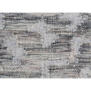 พรมลายเรขาคณิตสีน้ำเงินแบบแบนทอจากขนสัตว์และใยวิสโคสสไตล์เบดูอินสำหรับตกแต่งบ้าน-Adwv-13050 - Product Image 3