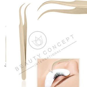 Bonne vente 8PCS pince à épiler d'extension de cils en acier inoxydable droite courbée pointue faites votre propre concept de beauté international - Product Image 6