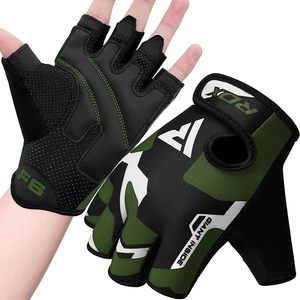 Unisex Premium Quality Half <b>Finger</b> Fitness Gloves Non-Slip Lightweight Adjustable Wrist <b>Strap</b> Quick Dry Leather Customized Logo - Product Image 3