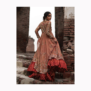 Bridal Wedding Luxury <b>Sequin</b> Embroidery Net Laces Dresses <b>Fabric</b> With Beads Tassel Device From Pakistan - Product Image 1