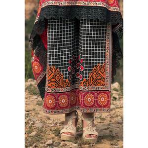 ชุดผ้าลอนพิมพ์ลายสำเร็จรูป 2 ชิ้นสำหรับผู้หญิง ปักลายเป็นช่อบนผ้าออร์แกนซ่า รุ่น TL-52152 - Product Image 5