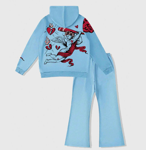 Survêtements pour hommes dtg dtf imprimé streetwear décontracté deux pièces tenue de sport polyester jogging slim fit survêtement athlétique 2025 - Product Image 2