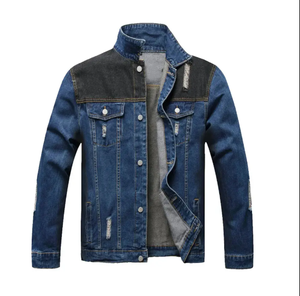 Chaqueta vaquera de diseño personalizado para hombre, chaqueta vaquera con botones rasgados en la parte delantera - Product Image 5