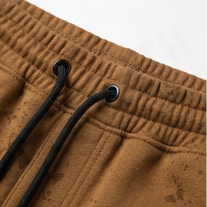 Nouveauté Pantalons de jogging pour hommes en laine, couleur personnalisée, taille mi-haute, légers, respirants, décontractés, en molleton, lavés, athlétiques - Product Image 4
