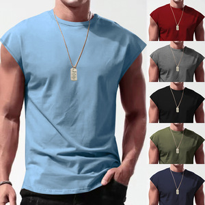 Gym Fitness Wear canottiera da palestra muscolatura misura orlo curvo camicie Fitness <span class=keywords><strong>abbigliamento</strong></span> da allenamento canottiere da uomo - Product Image 2