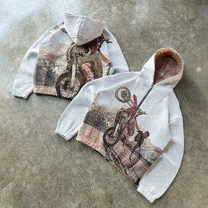 Manufacturer Custom Men's Quarter Zip <b>Winter</b> Streetwear Jacket Knitted <b>Fleece</b> Sweatshirt Tapestry Hoodie 100% Cotton Breathable - Product Image 1