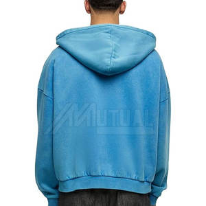 Sudadera con capucha de lavado ácido para hombre de diseño personalizado 100% algodón de alta calidad Color sólido de talla grande estilo informal para la temporada de otoño - Product Image 2