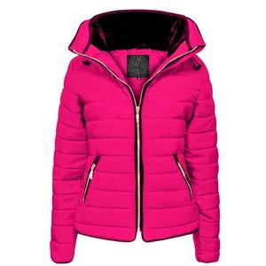 Chaqueta acolchada de moda de invierno 2024 para mujer, chaqueta cortavientos con cuello levantado de alta calidad, chaqueta estampada de diseño personalizado con botones - Product Image 3