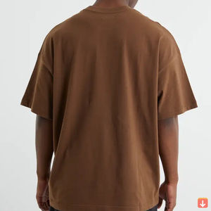 Vente en gros de vêtements de rue en microfibre 100% coton T-shirt hip-hop à épaules tombantes T-shirt ample surdimensionné pour hommes OEM - Product Image 2