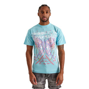 Camiseta de Hombre 100% Algodón, Estampado en Relieve, Peso Pesado, Corte Regular, Estilo Urbano, Diseño Liso, Antiarrugas, Transpirable - Product Image 1