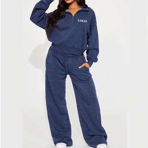 ชุดกีฬาผ้าเนื้อยืดใส่สบาย ชุดลำลอง/ชุดกีฬาผู้หญิงขายดี ชุดสตรีทแวร์ 2 ชิ้น ชุดวอร์มโอเวอร์ไซส์ - Product Image 1