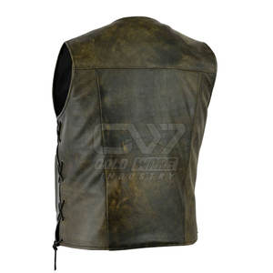 Gilet en cuir personnalisé tendance pour homme, veste sans manches de motard en cuir véritable, vente directe d'usine ODM, vente en gros - Product Image 3