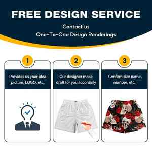 กางเกงขาสั้นผ้ายีนส์สำหรับผู้ชายกางเกงขาสั้นผ้ายีนส์พิมพ์ลายสไตล์วินเทจแนวสตรีทแวร์ออกแบบได้ตามต้องการ - Product Image 5