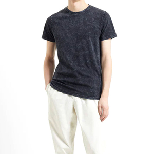 T-shirts formels personnalisés pour hommes lavés à l'acide 100% coton peigné poids lourd surdimensionné Service personnalisé OEM - Product Image 4