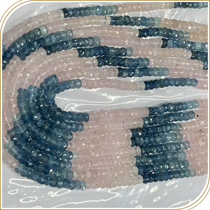 Perles rondes facettées de morganite rose et d'aquamarine bleue de haute qualité, naturelles et en vrac pour la fabrication de bijoux - Product Image 3