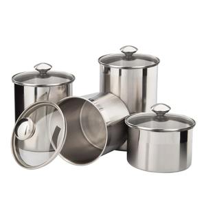 Recipiente Cuadrado de Aluminio Plateado con Tapa Transparente, Apto para Lavavajillas, Organizador de Encimera para Café, Té y Azúcar - Product Image 4