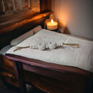 Guirlande de bougeoirs à perles modernes à 6 sections, lanterne en bois de mangue artisanale indienne, décoration de Noël et de mariage - Product Image 4