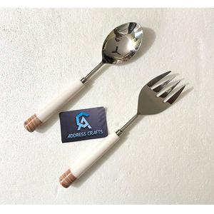 Meilleures ventes 2026 : Ensemble de saladiers en acier inoxydable avec manche en résine de bois, écologique et compatible lave-vaisselle - Product Image 4