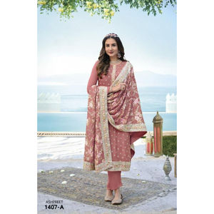 Georgette-Kit de bordado de alta calidad con Dupatta, conjunto de bordado de alta calidad con Dupatta Indian, para negocios, Salwar, Kameez - Product Image 1
