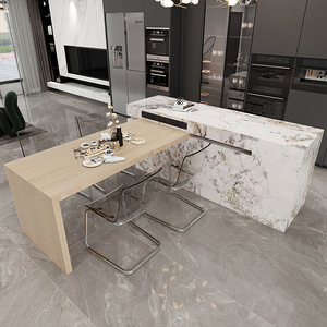 Luxurious Retractable Stone Bedside Table Integrated for Home Living Room Leisure <b>Bar</b> Kitchen Waterproof 2 Drawers 5 <b>Shelves</b> - Product Image 1