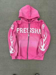 OEM Sweats à capuche vintage brodés avec appliques en éponge française poids lourd 500 g/m² lavage à l'acide soleil délavé sweat à capuche zippé - Product Image 3