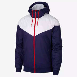 Hermosos colores Chaqueta cortavientos informal para hombre Cuello alto terminado con cierre de cremallera Estilo de retales - Product Image 4