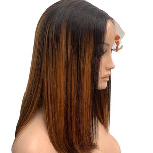 วิกต่อผมมนุษย์บริสุทธิ์แบบไม่ผ่านกระบวนการผมมนุษย์แบบ100% ผมสีส้มเป็นกระจุกสองชั้น - Product Image 1