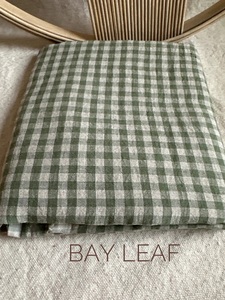 Venta al por mayor 100% tela de lino orgánico cuadros verdes naturales 115 ''/292cm tejido de ancho extra para el hogar textil industrial niños niñas - Product Image 3