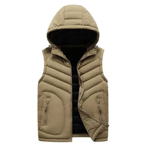 Chaleco de invierno ligero para hombre con cuello levantado, chaqueta sin mangas a prueba de viento y ropa de exterior de retazos - Product Image 2