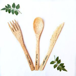 Vajilla personalizada ecológica, juego de vajilla desechable, cubiertos de madera de abedul, tenedor de madera, cuchillo, cuchara, Juego - Product Image 4