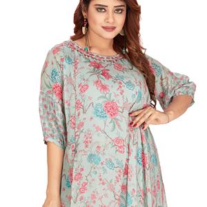 Fournisseur en gros de vêtements indiens de la meilleure qualité ensemble Kurta pour femmes ensemble Kurta à imprimé floral élégant à vendre - Product Image 1